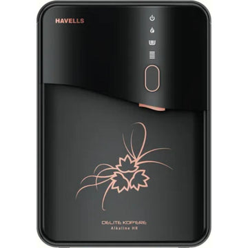 HAVELLS 6.5 L GHWRDAE020 Delite Kopere Alkaline HR RO+UV+pH Balance 7 Stage Purification Copper+Zinc+Minerals with LED Display Water Purifier (Dark Grey)